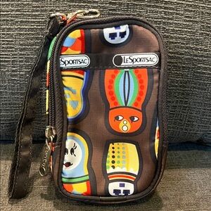 LeSportsac Brown and Multicolor Wristlet